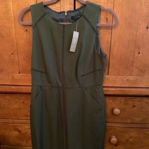J Crew Forest Green Cotton Dress Petite 8